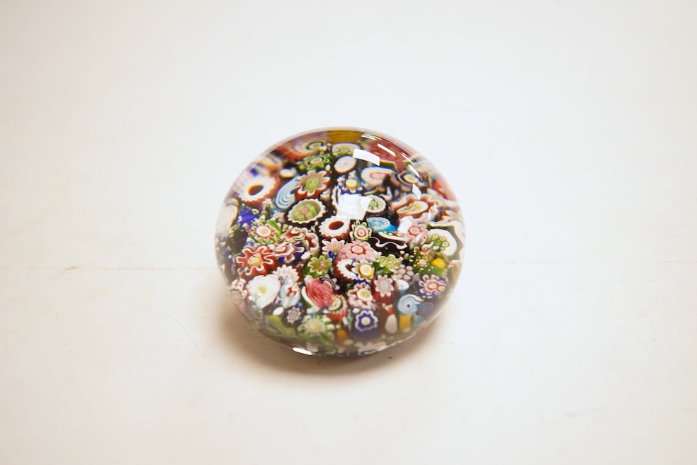 A Clichy millefiori paperweight, 7cm in diameter